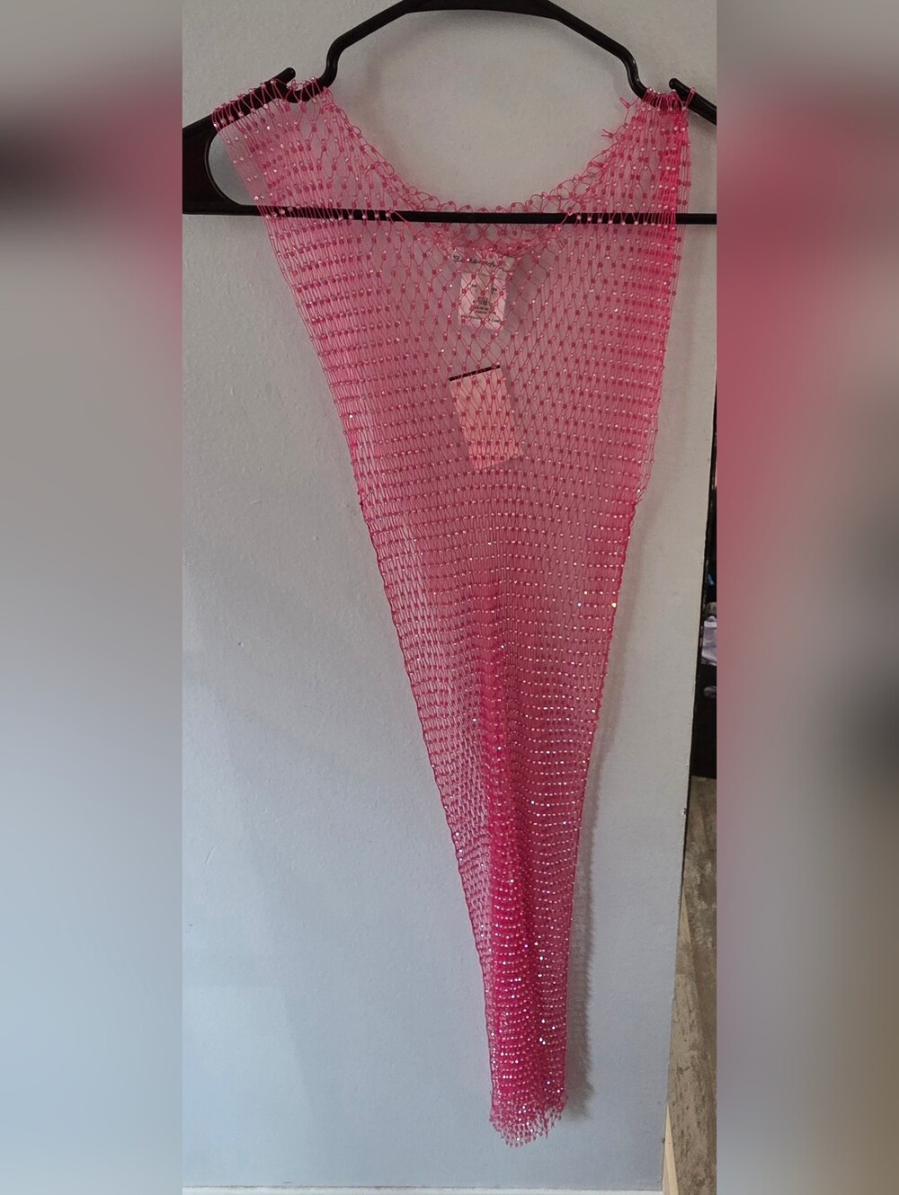 Pink Mesh Swim Coverup Dress - Lightweight Beachwear